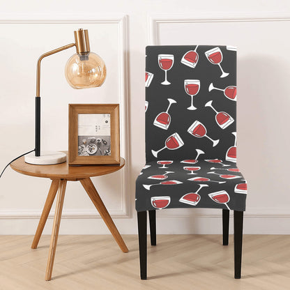 Wine Glass Print Design LKS303 Dining Chair Slipcover