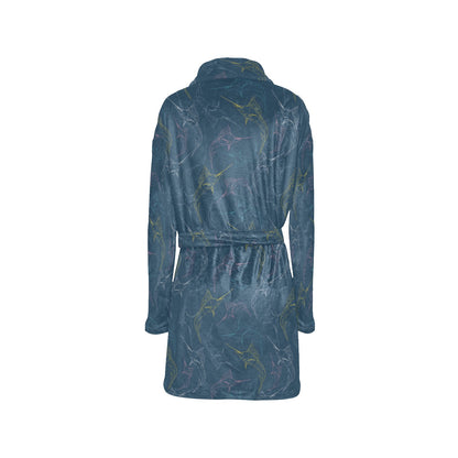 Swordfish Pattern Print Design 02 Women's Fleece Robe