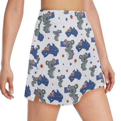 Koala Australia Day Themed Design 17" Golf & Pickleball Skort with Pockets