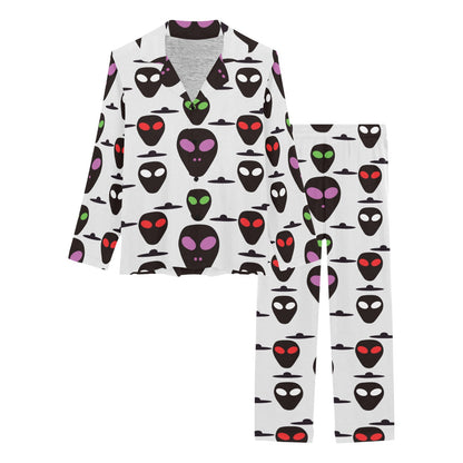 Alien Pattern Print Design 06 Women's Long Pajama Set