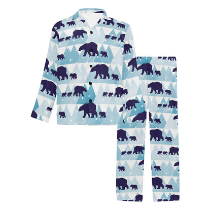 Bear Pattern Print Design BE01 Men's Long Pajama Set