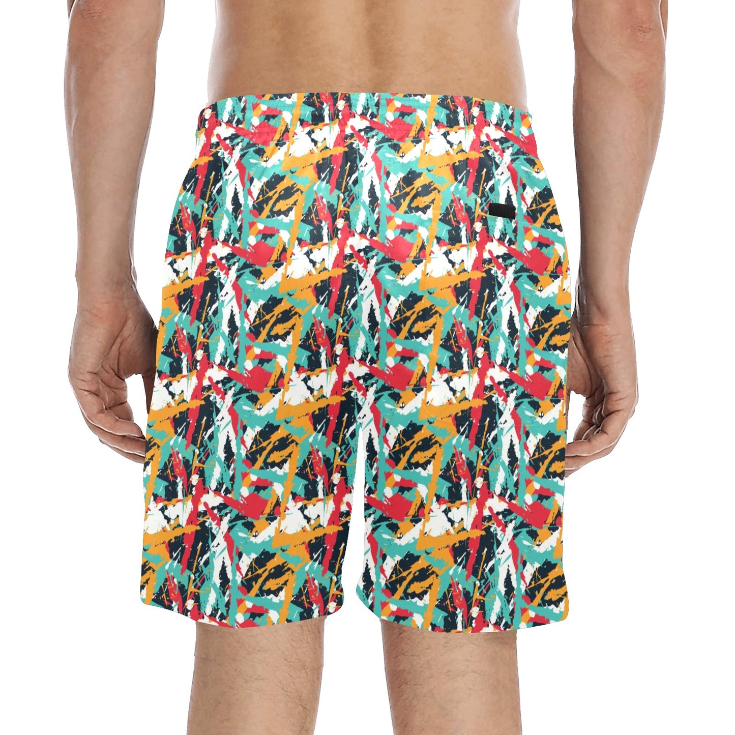 Splatter Print Design LKS304 Men's Swim Trunks Beach Shorts