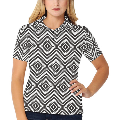 Tribal Pattern Print Design LKS303 Women's Polo Shirt