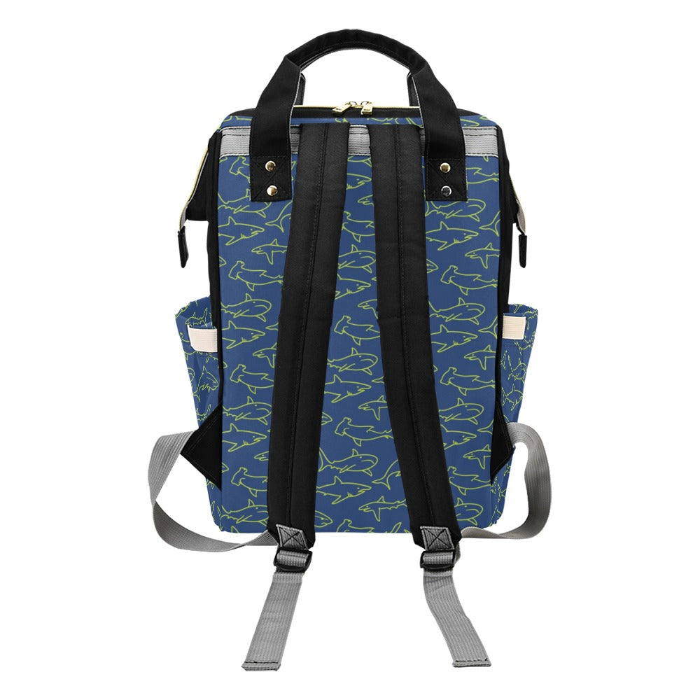 Shark Print Design LKS301 Diaper Bag Backpack