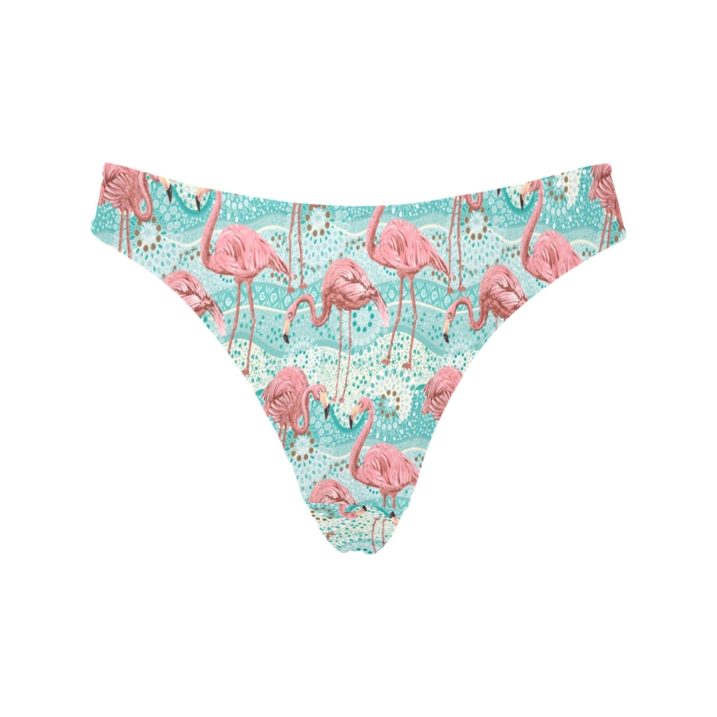Flamingo Background Themed Print Women's Thongs