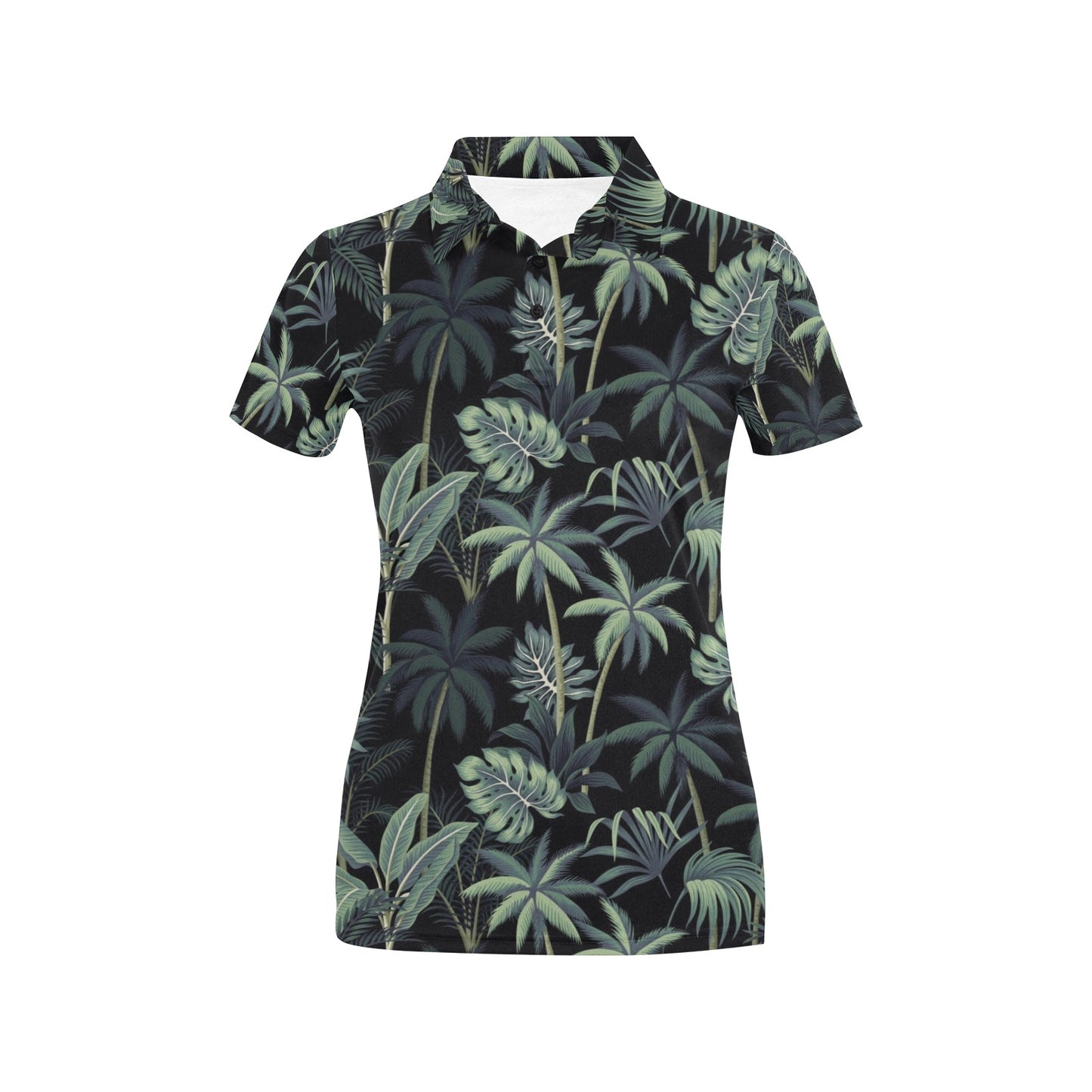 Rainforest Pattern Print Design RF02 Women's Polo Shirt