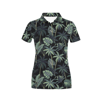 Rainforest Pattern Print Design RF02 Women's Polo Shirt