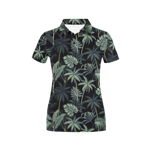 Rainforest Pattern Print Design RF02 Women's Polo Shirt