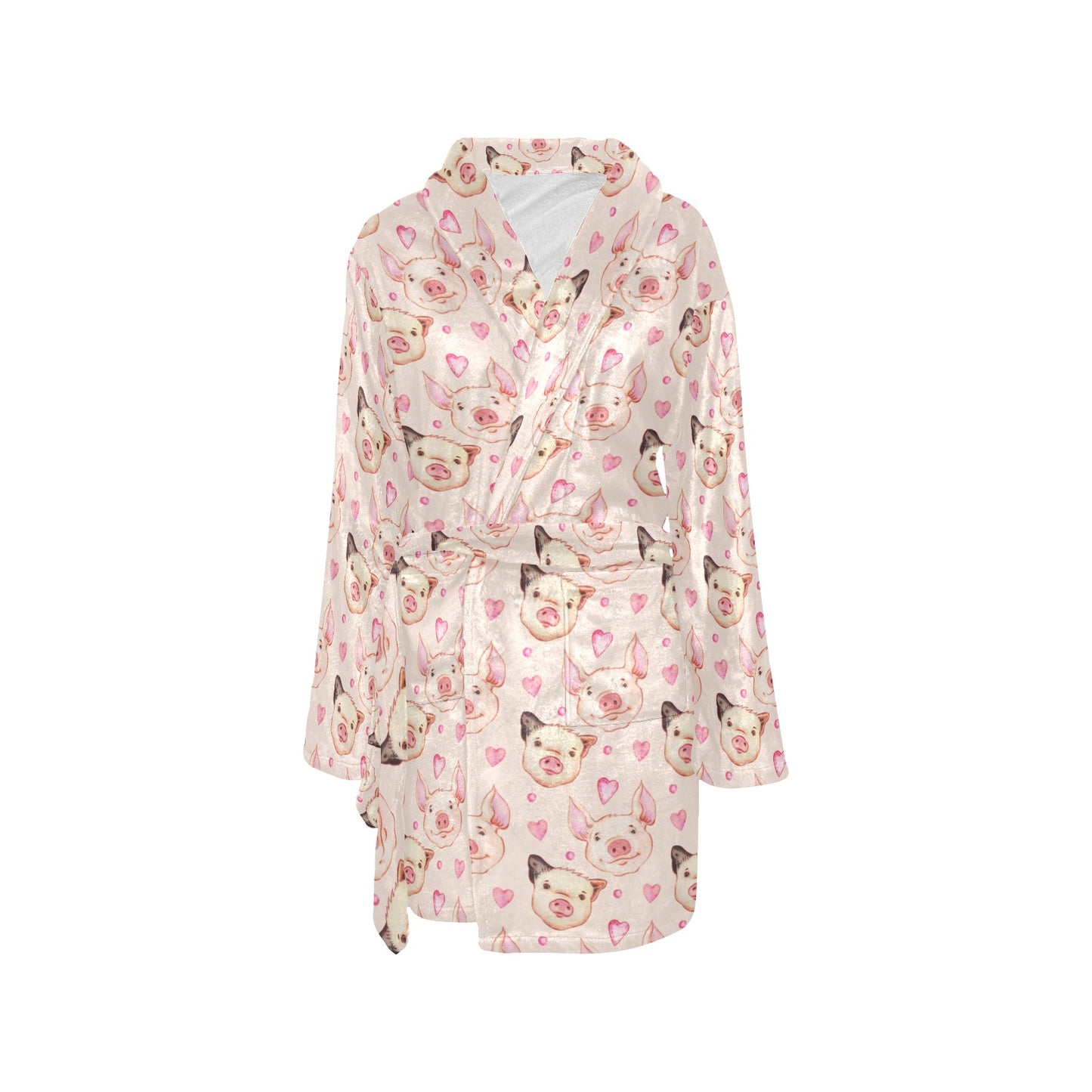Pig Print Design LKS406 Women's Fleece Robe