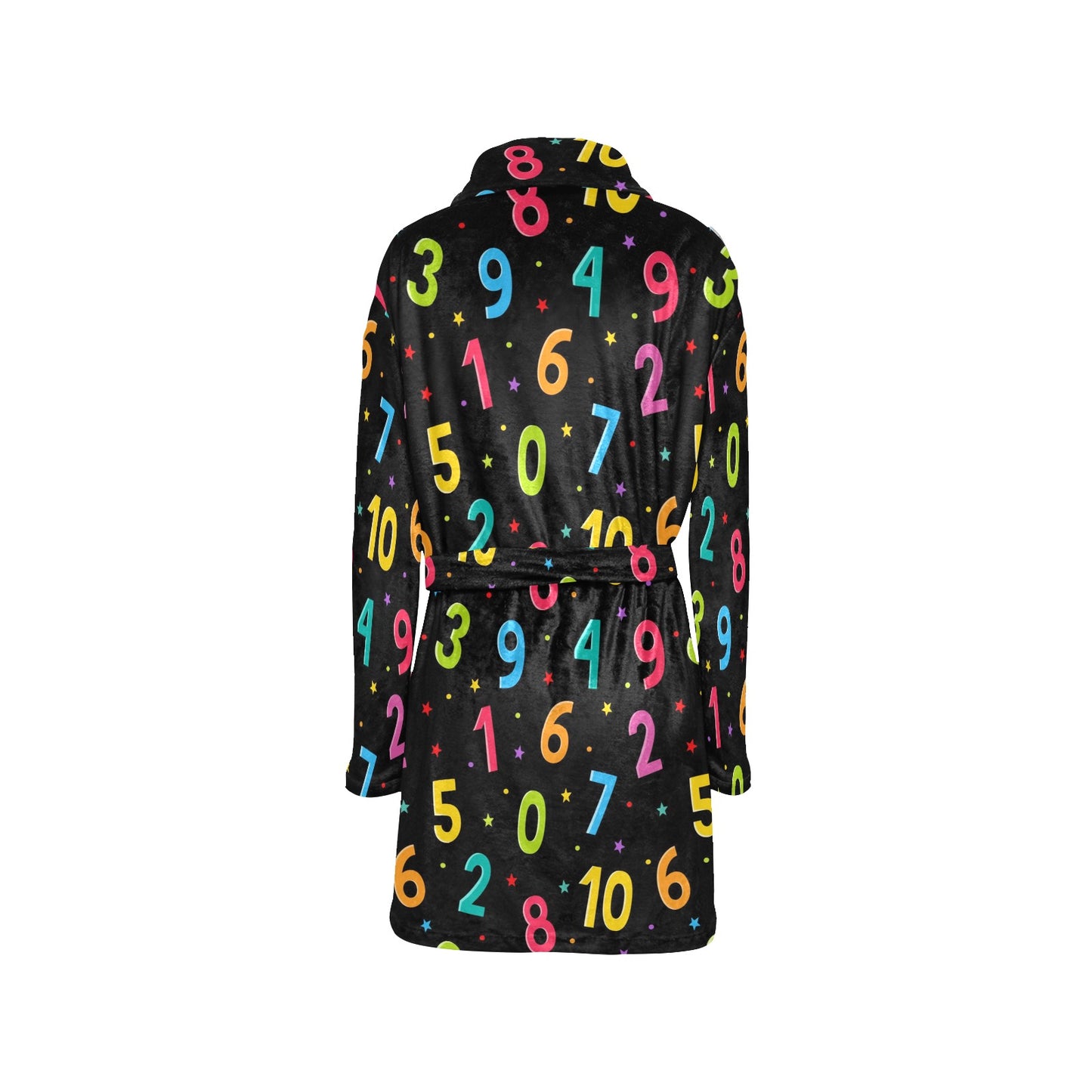 Number Pattern Print Design A04 Women's Fleece Robe