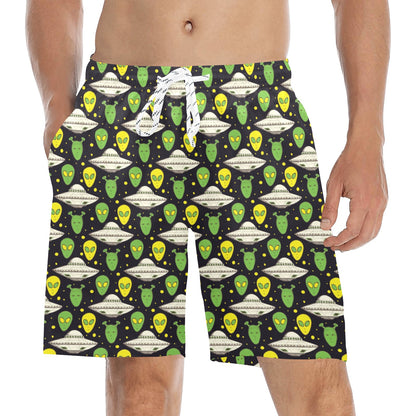 Alien UFO Pattern Men's Swim Trunks Beach Shorts
