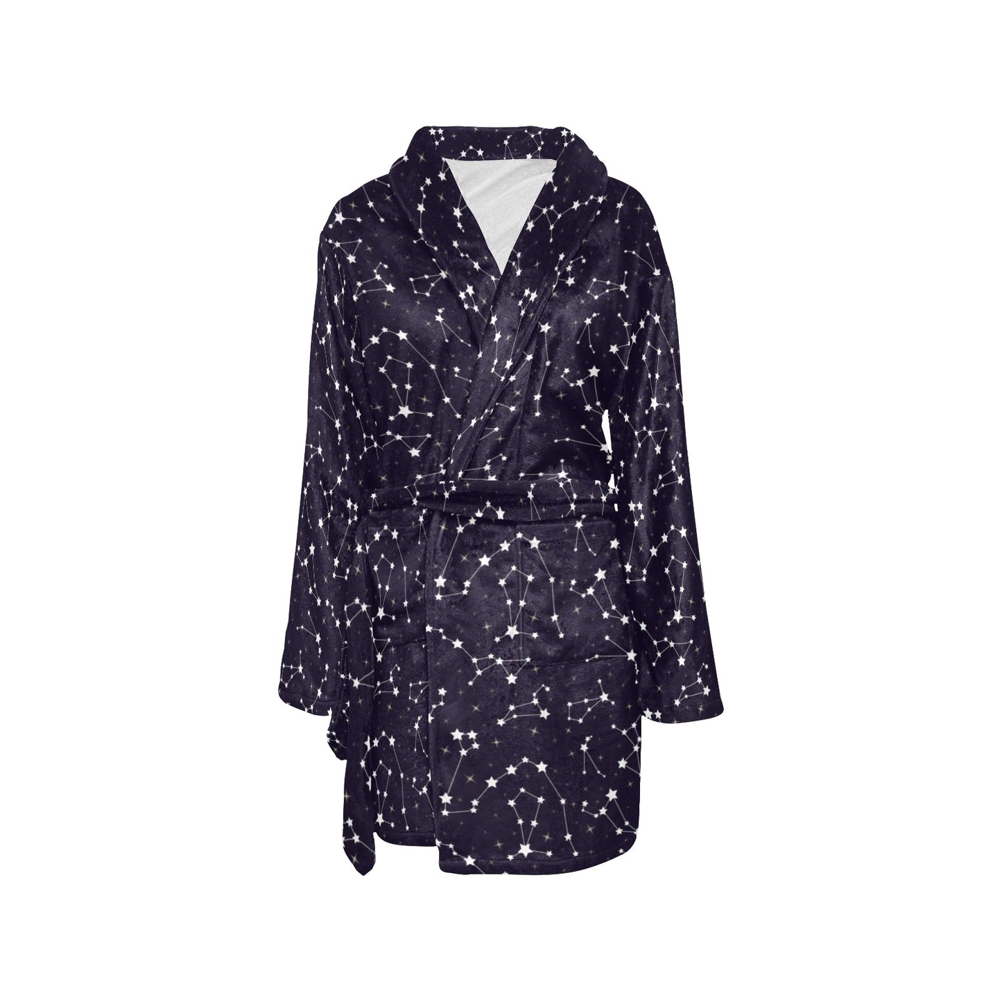 Zodiac Star Pattern Design Print Women's Fleece Robe