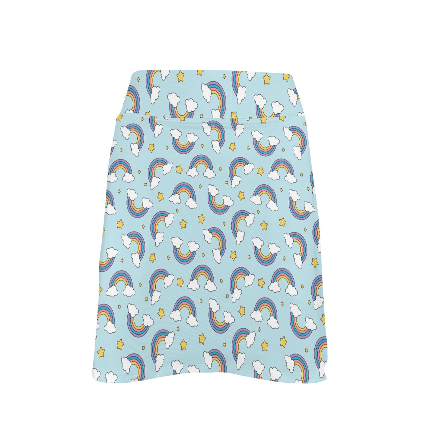 Rainbow Cloud Print Pattern 17" Golf & Pickleball Skort with Pockets