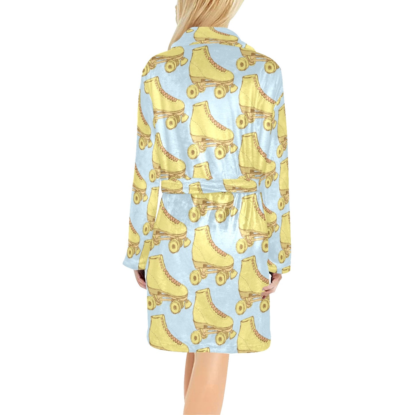 Roller skate Pattern Print Design A03 Women's Fleece Robe