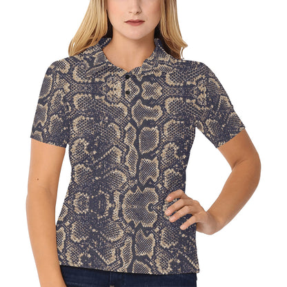 Snake Skin Pattern Print Women's Polo Shirt