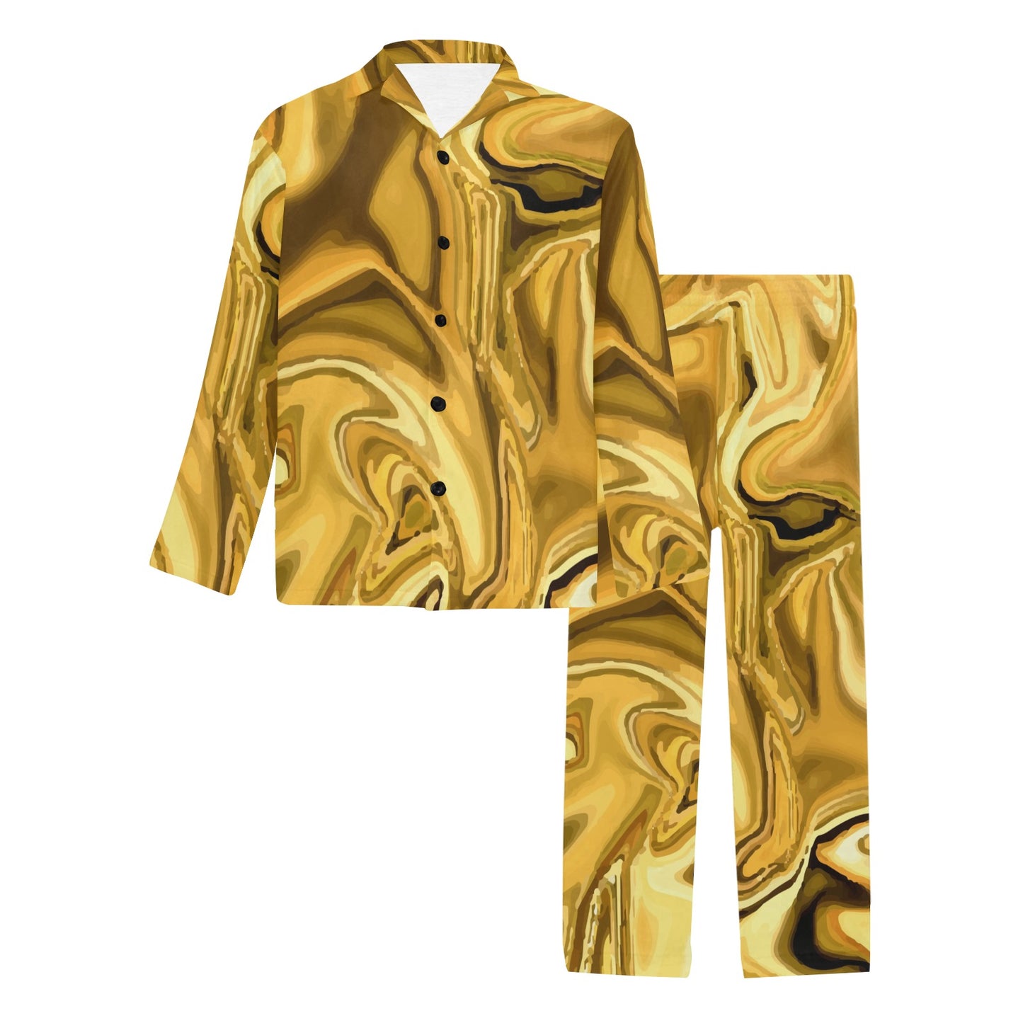 Liquid Pattern Print Design 03 Men's Long Pajama Set