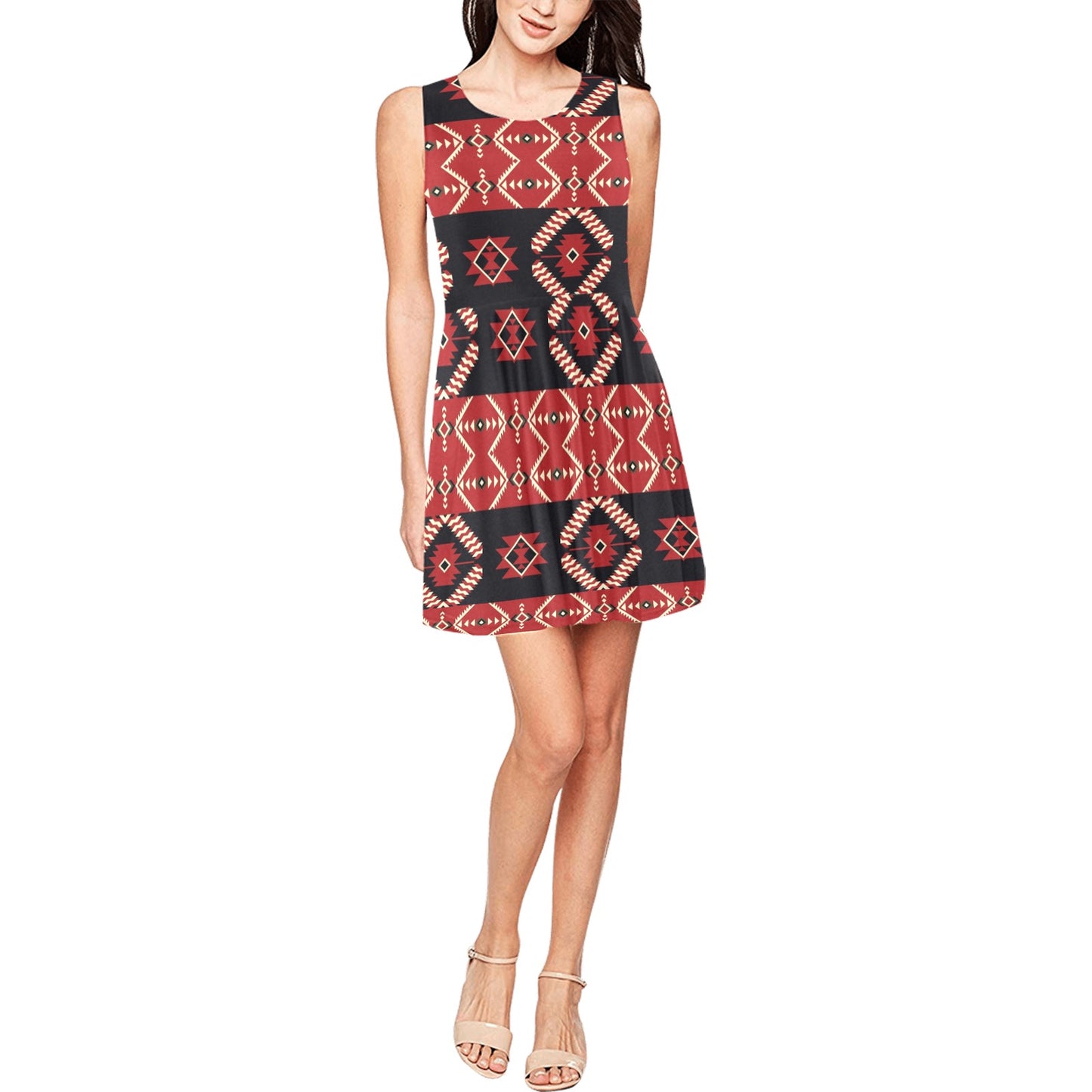 Navajo Pattern Print Design A05 Sleeveless Dress