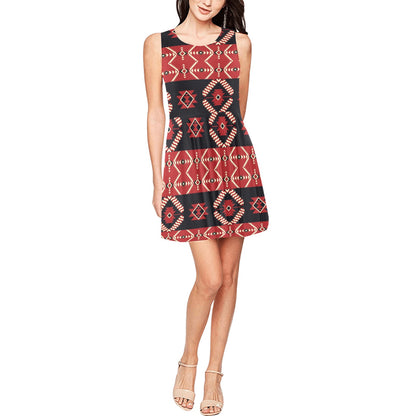 Navajo Pattern Print Design A05 Sleeveless Dress
