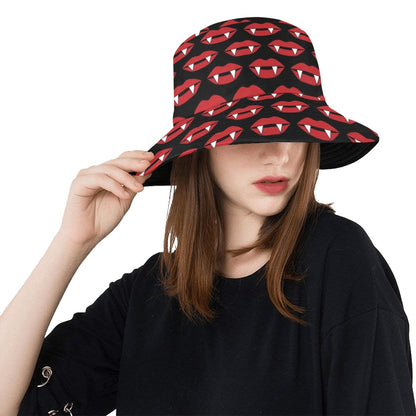 Vampire Lips Print Design LKS302 Unisex Bucket Hat