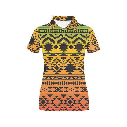Rastafarian Pattern Print Design A04 Women's Polo Shirt
