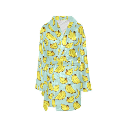 Banana Pattern Print Design BA04 Women's Fleece Robe