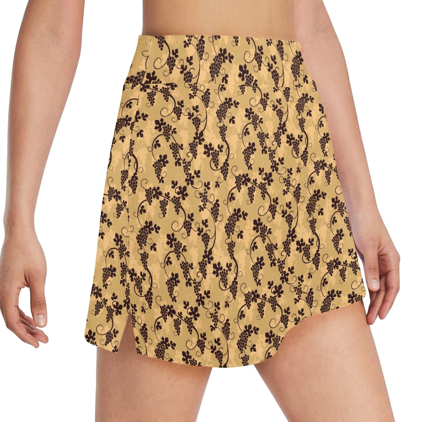 Wine Grape Design Print 17" Golf & Pickleball Skort with Pockets