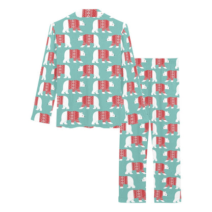 Polar Bear Pattern Print Design A04 Women's Long Pajama Set