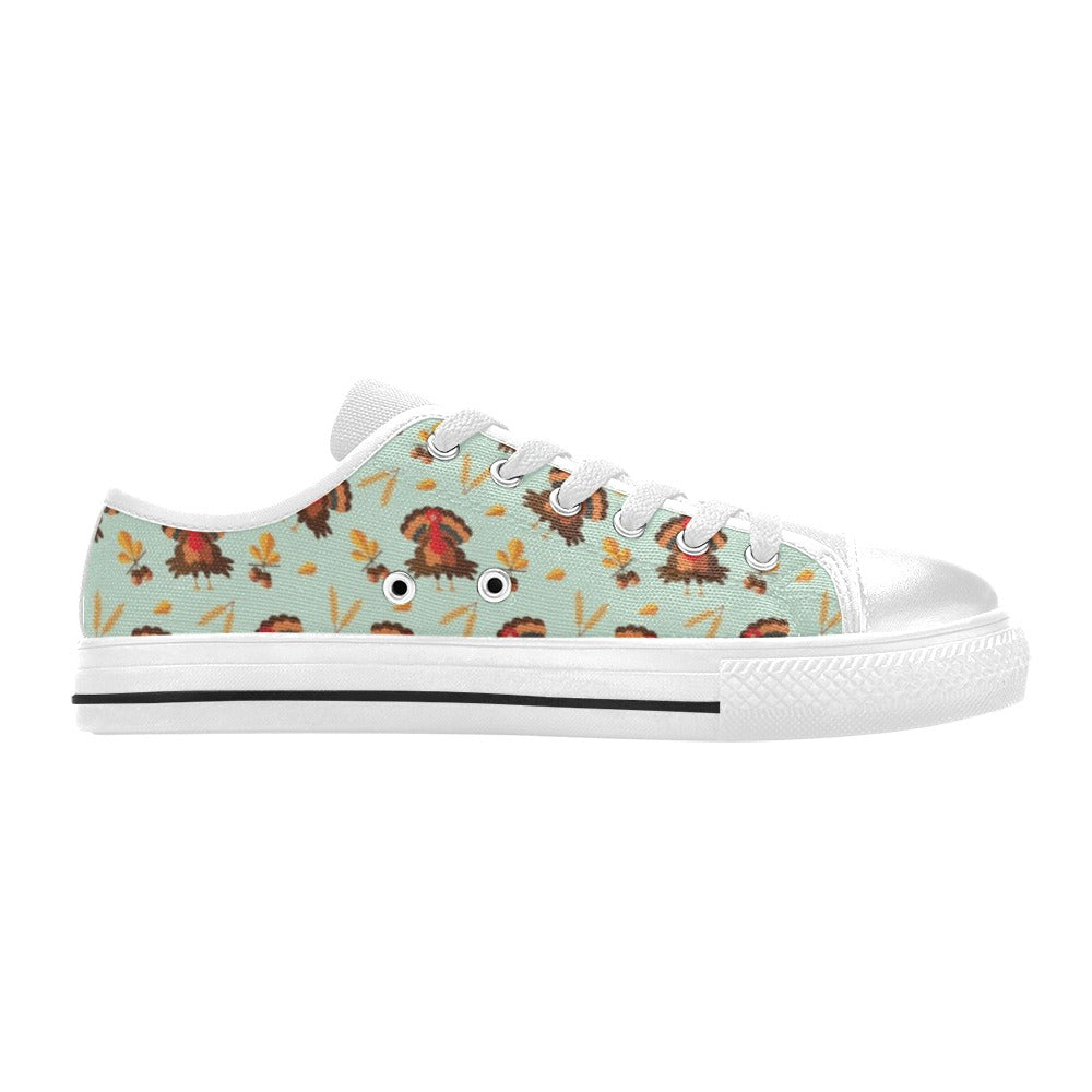 Thanksgiving Print Design LKS309 Women's White Low Top Shoes