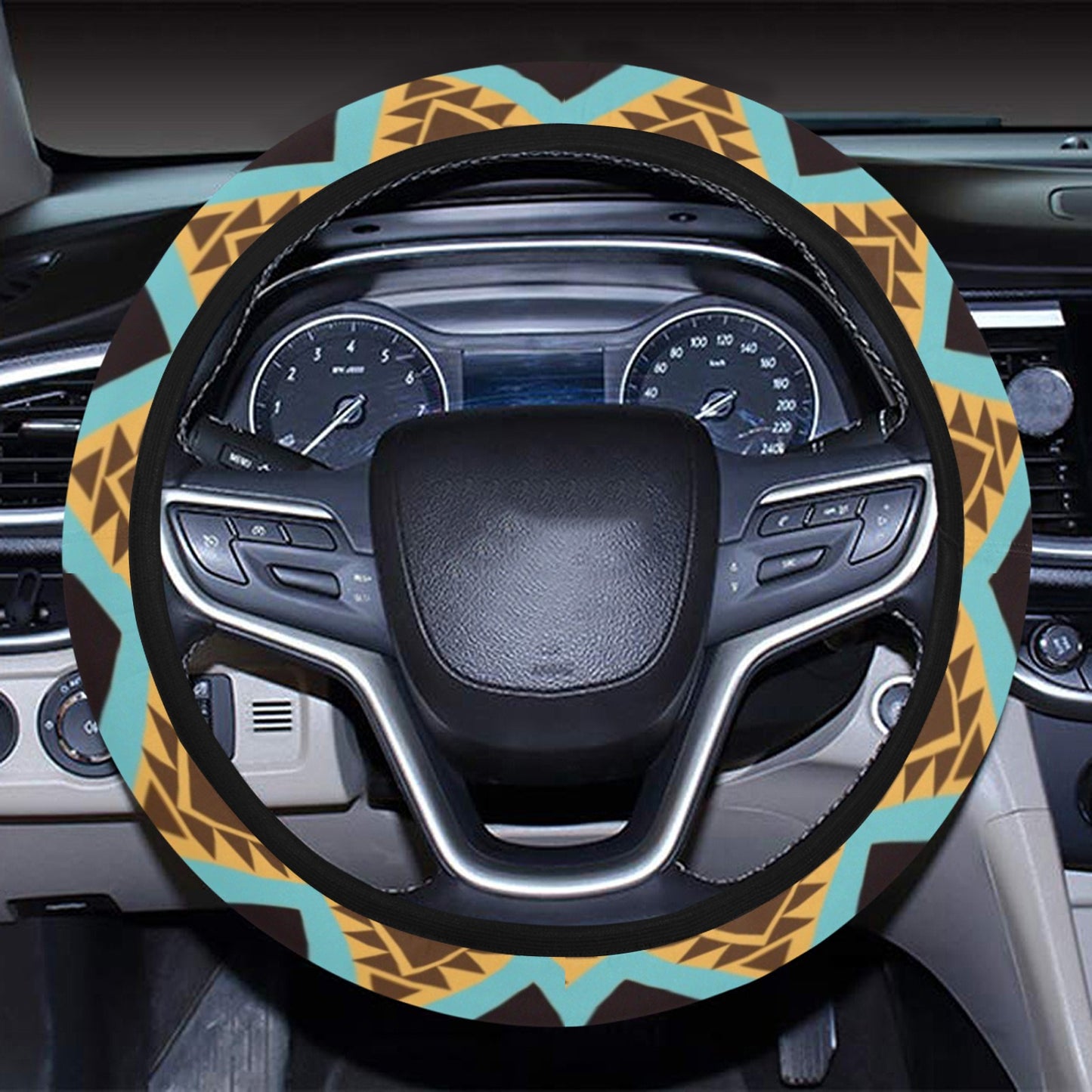 Southwest Pattern Print Design LKS301 Steering Wheel Cover with Elastic Edge