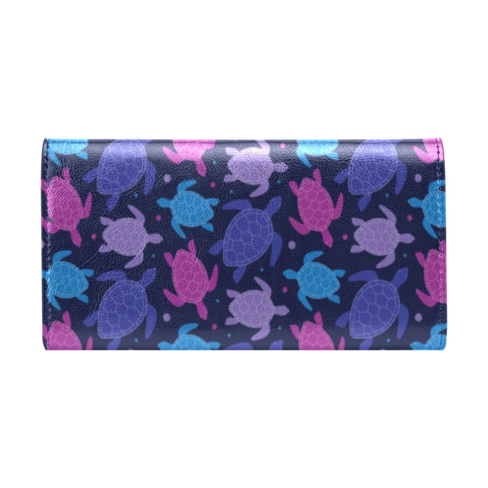 Sea Turtle Print Design LKS309 Women's Trifold Wallet