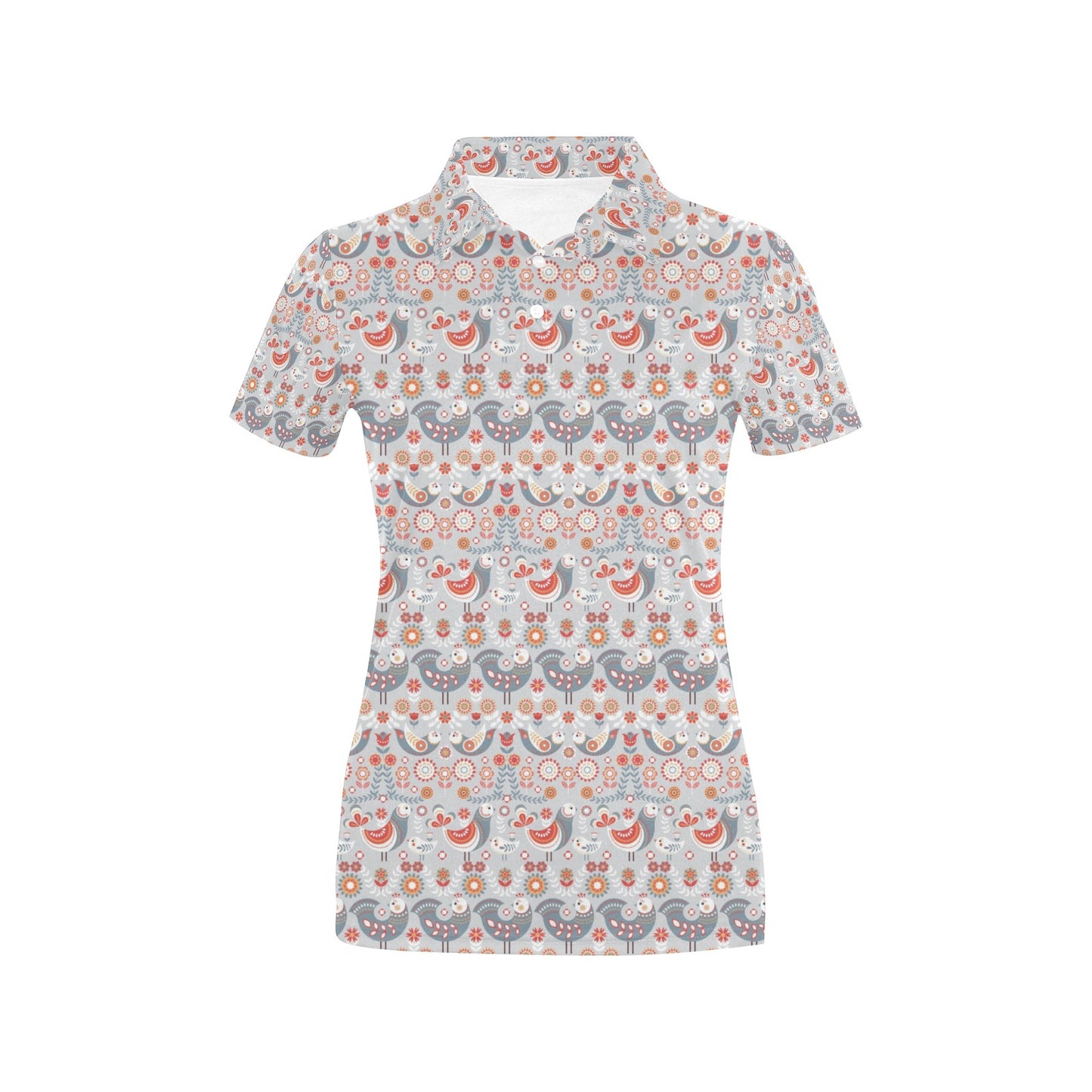 Swedish Nordic Design Print Women's Polo Shirt