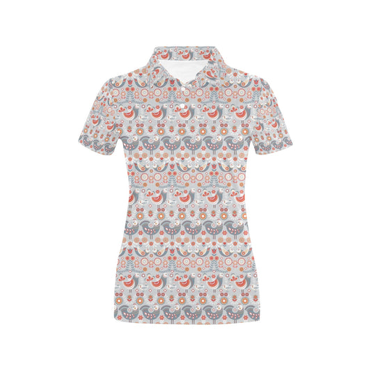 Swedish Nordic Design Print Women's Polo Shirt
