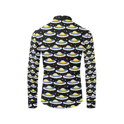 UFO Print Design LKS303 Men's Long Sleeve Dress Shirt