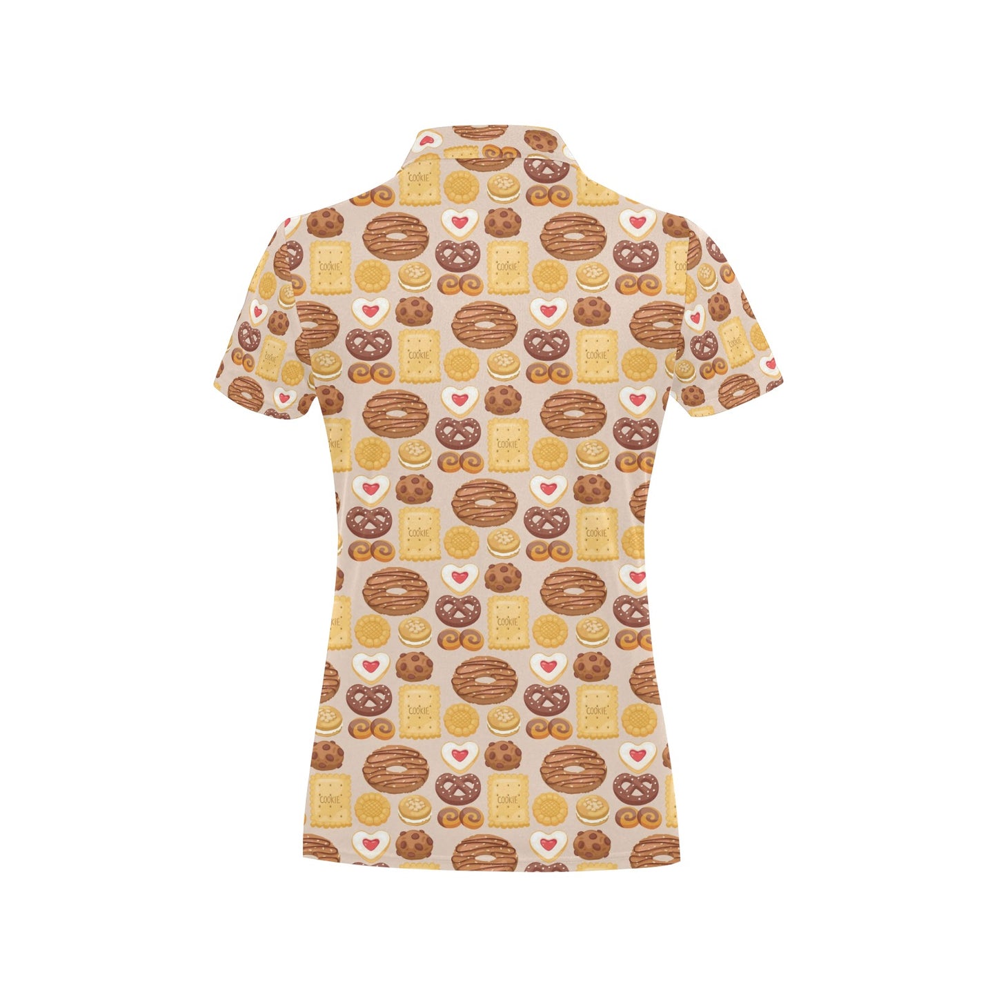 Cookie Pattern Print Design 02 Women's Polo Shirt