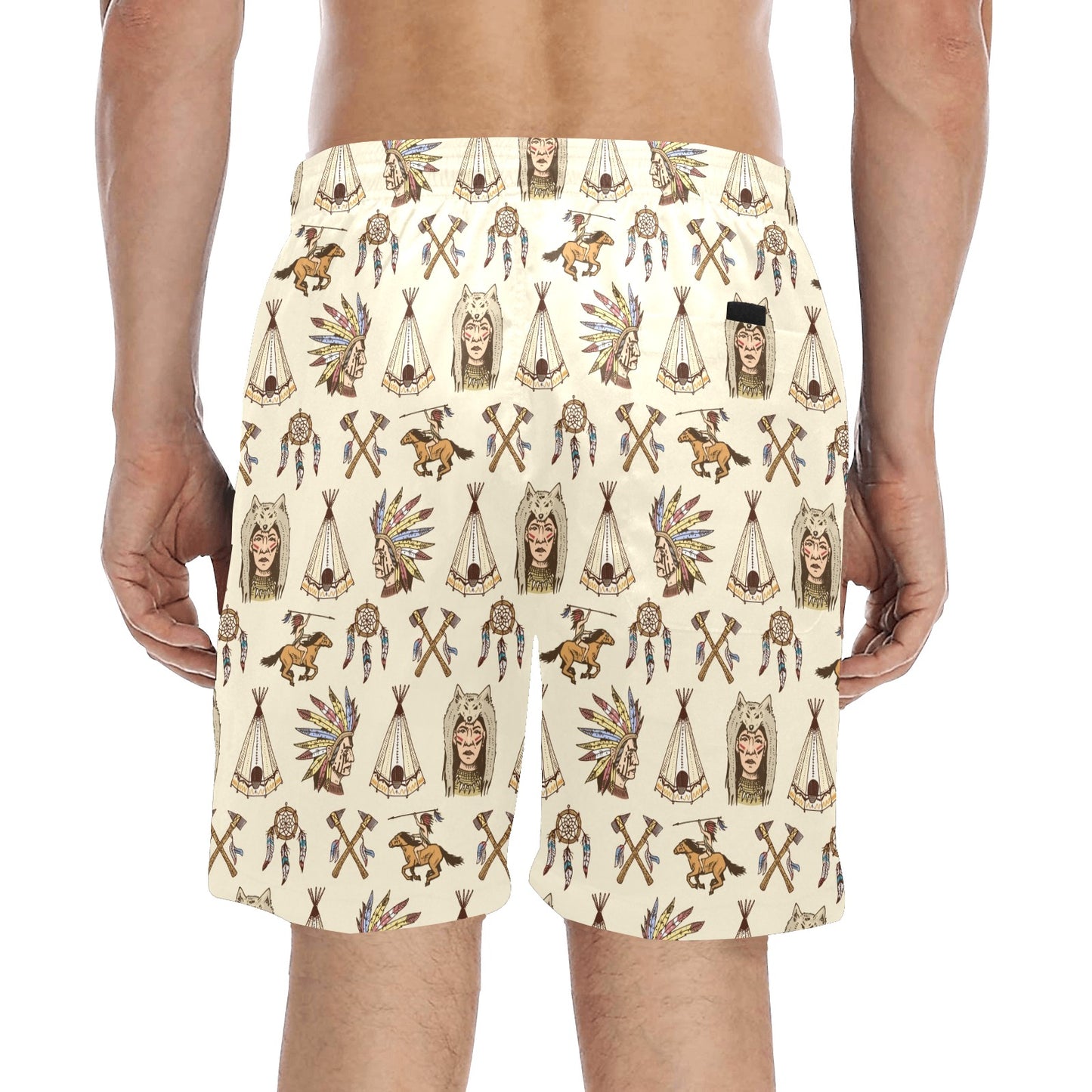 Native Indian Pattern Design Print Men's Swim Trunks Beach Shorts