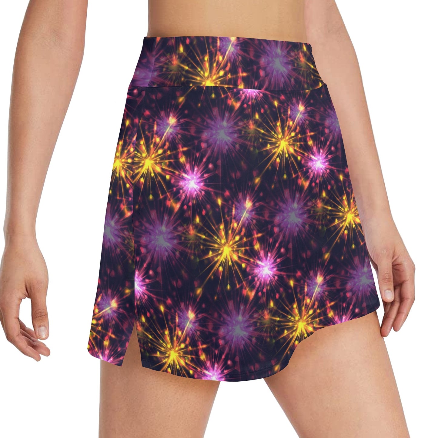 Firework Print Design LKS303 17" Golf & Pickleball Skort with Pockets