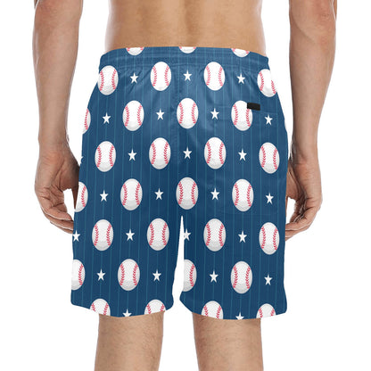 Baseball Star Print Pattern Men's Swim Trunks Beach Shorts