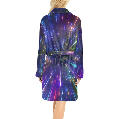 Celestial Rainbow Speed Light Women's Fleece Robe