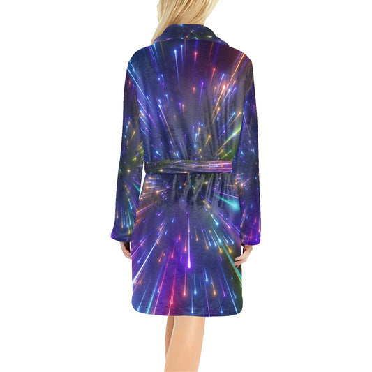 Celestial Rainbow Speed Light Women's Fleece Robe