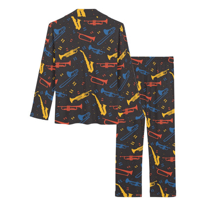 Saxophone Print Design LKS407 Women's Long Pajama Set