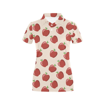 Apple Pattern Print Design AP01 Women's Polo Shirt