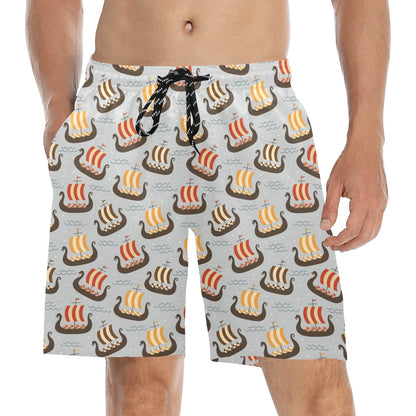Vikings Print Design LKS308 Men's Swim Trunks Beach Shorts
