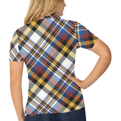 Madras Pattern Print Design 01 Women's Polo Shirt