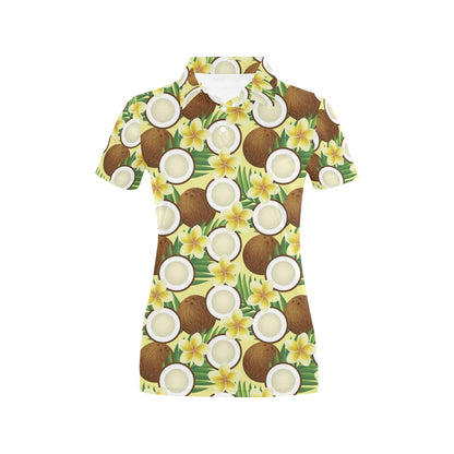 Coconut Pattern Print Design CN02 Women's Polo Shirt