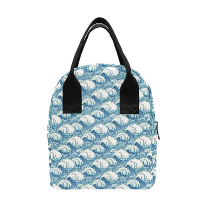 Wave Japan Style Print Design LKS304 Insulated Lunch Bag