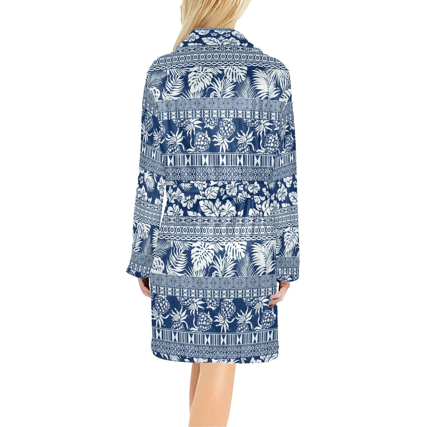 Hawaiian Themed Pattern Print Design H020 Women's Fleece Robe