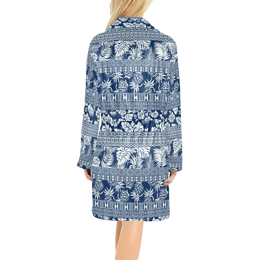 Hawaiian Themed Pattern Print Design H020 Women's Fleece Robe