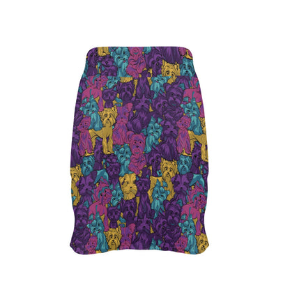 Yorkshire Terriers Print Design LKS3010 17" Golf & Pickleball Skort with Pockets