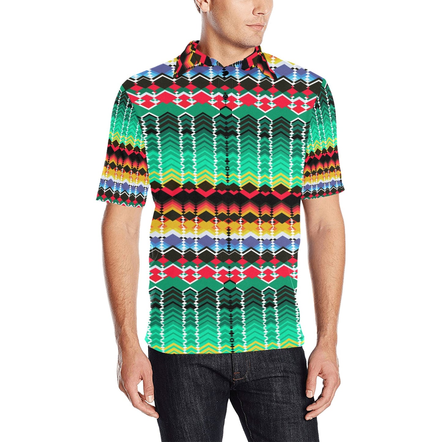 Serape Print Design LKS307 Men Polo Shirt