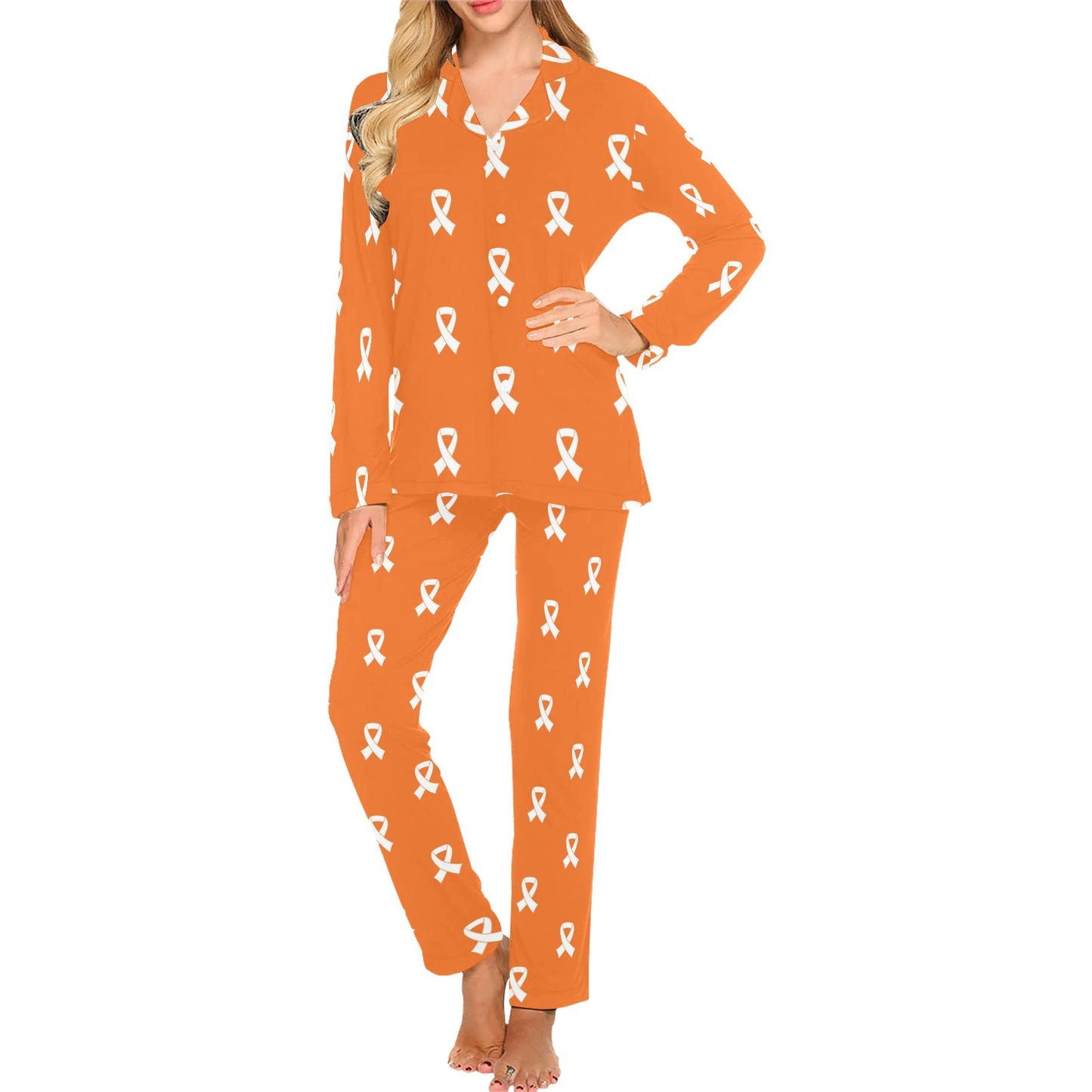 Appendix cancer Pattern Print Design 01 Women's Long Pajama Set